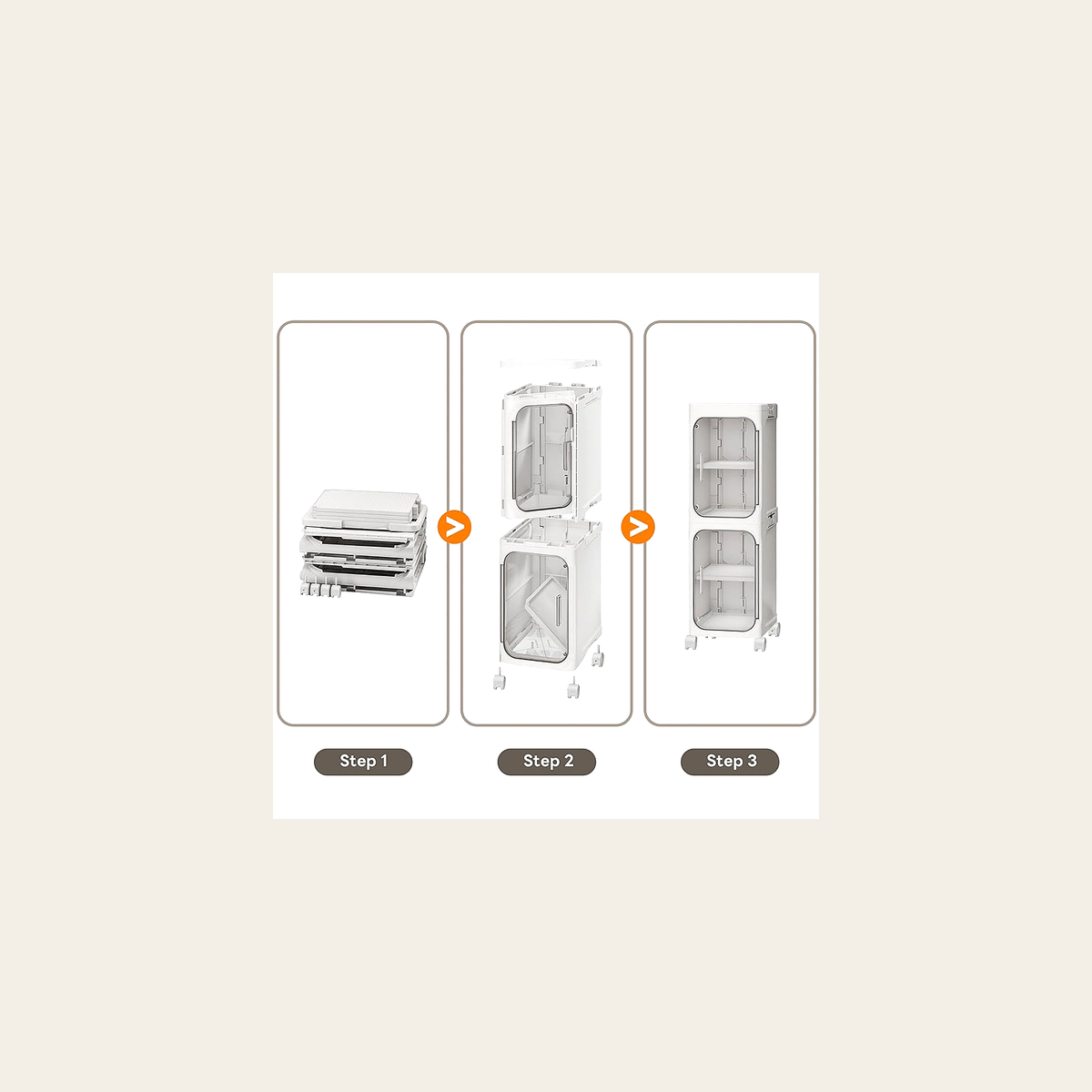 Slimline Two-Tier Storage Cabinet – White – Rovenmere Home