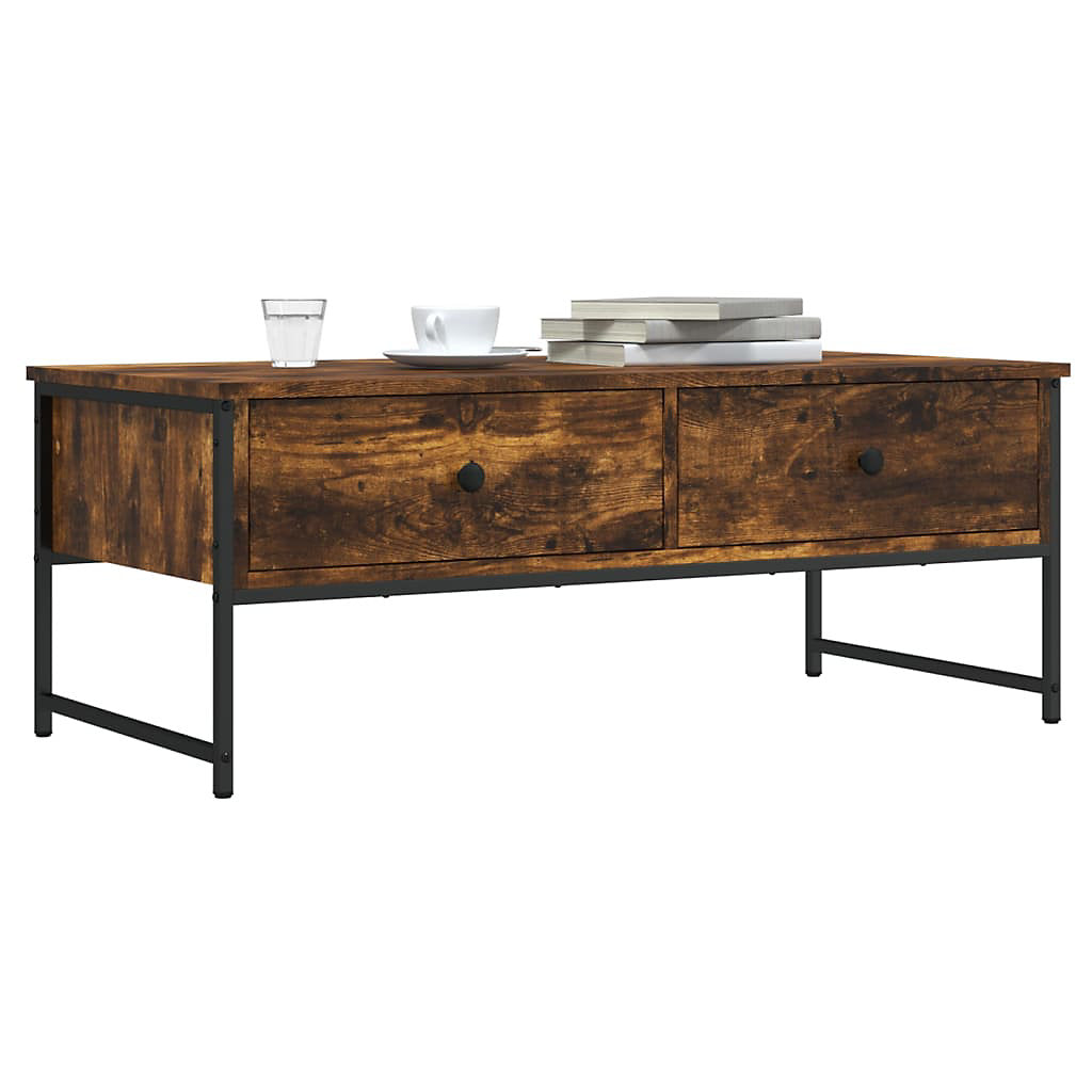 Smoked Oak Two-Drawer Coffee Table – Rovenmere Home
