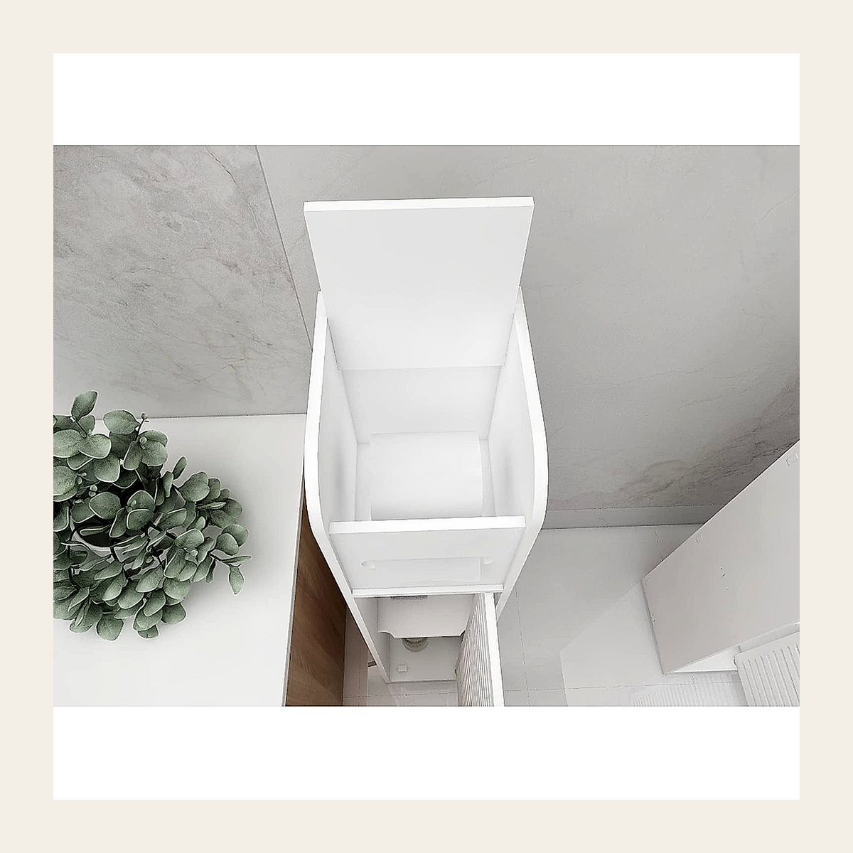 Tall Slimline Bathroom Storage Cabinet – White – Rovenmere Home