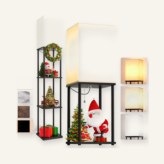 Rovenmere three-tier shelf floor lamp