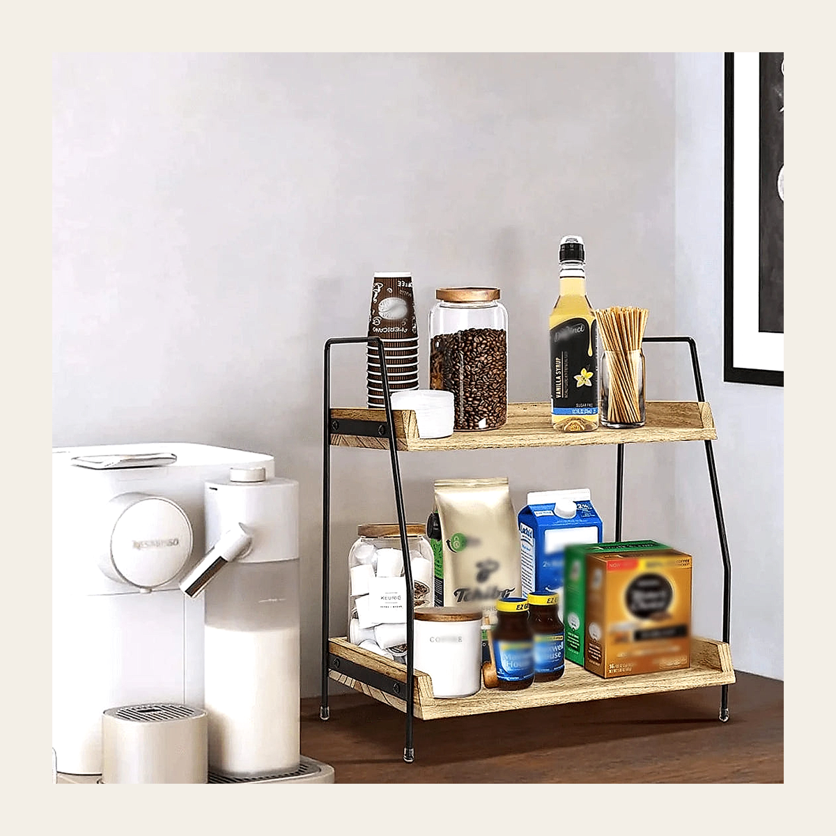 Two-Tier Wooden Display & Storage Shelf – Rovenmere Home