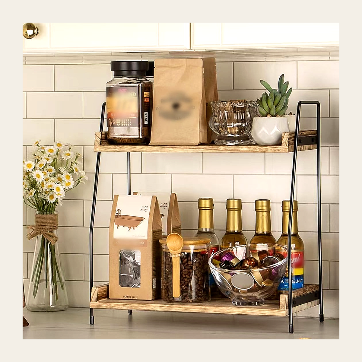 Two-Tier Wooden Display & Storage Shelf – Rovenmere Home