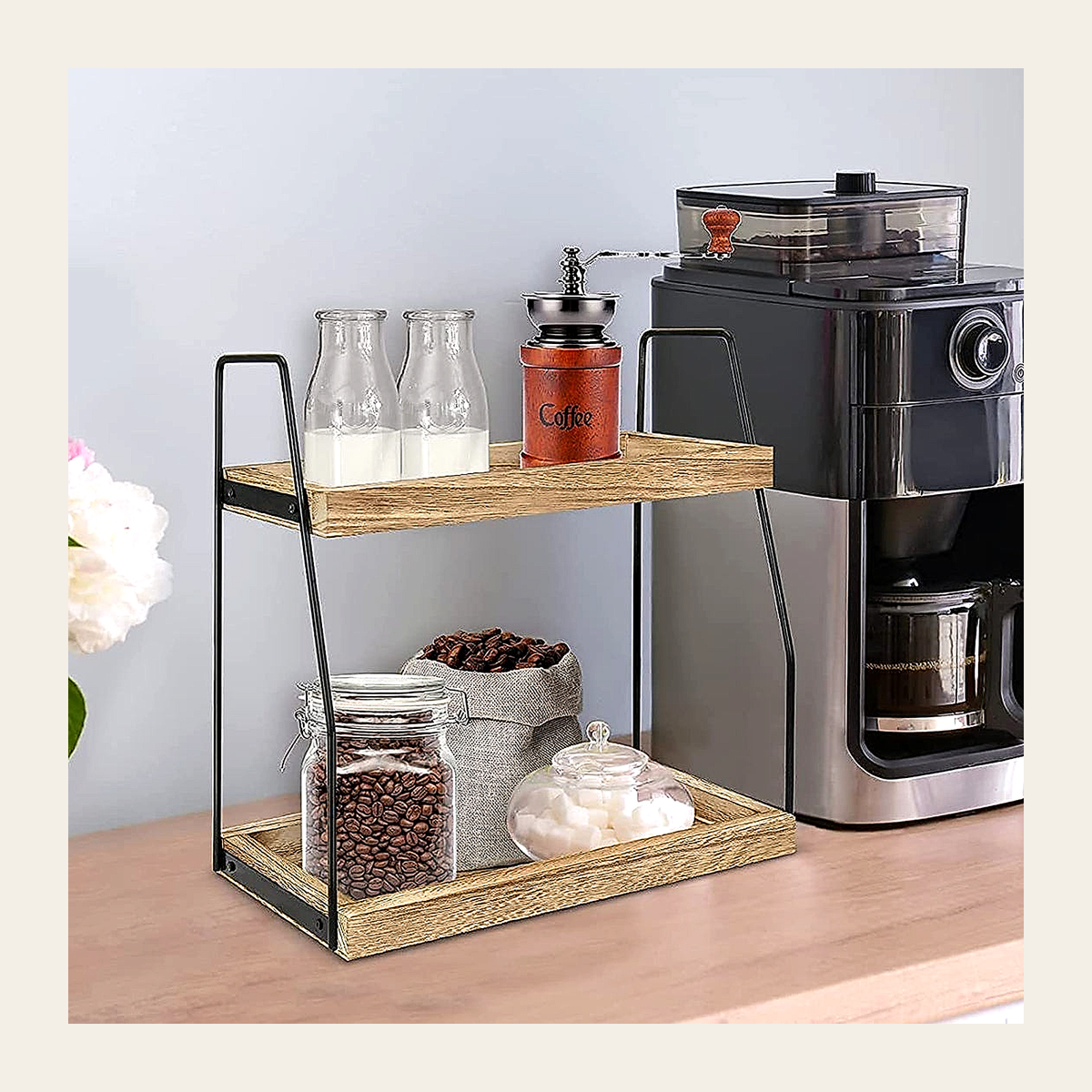 Two-Tier Wooden Display & Storage Shelf – Rovenmere Home