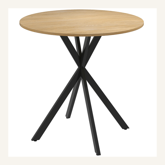Rovenmere 80cm white oak round dining table